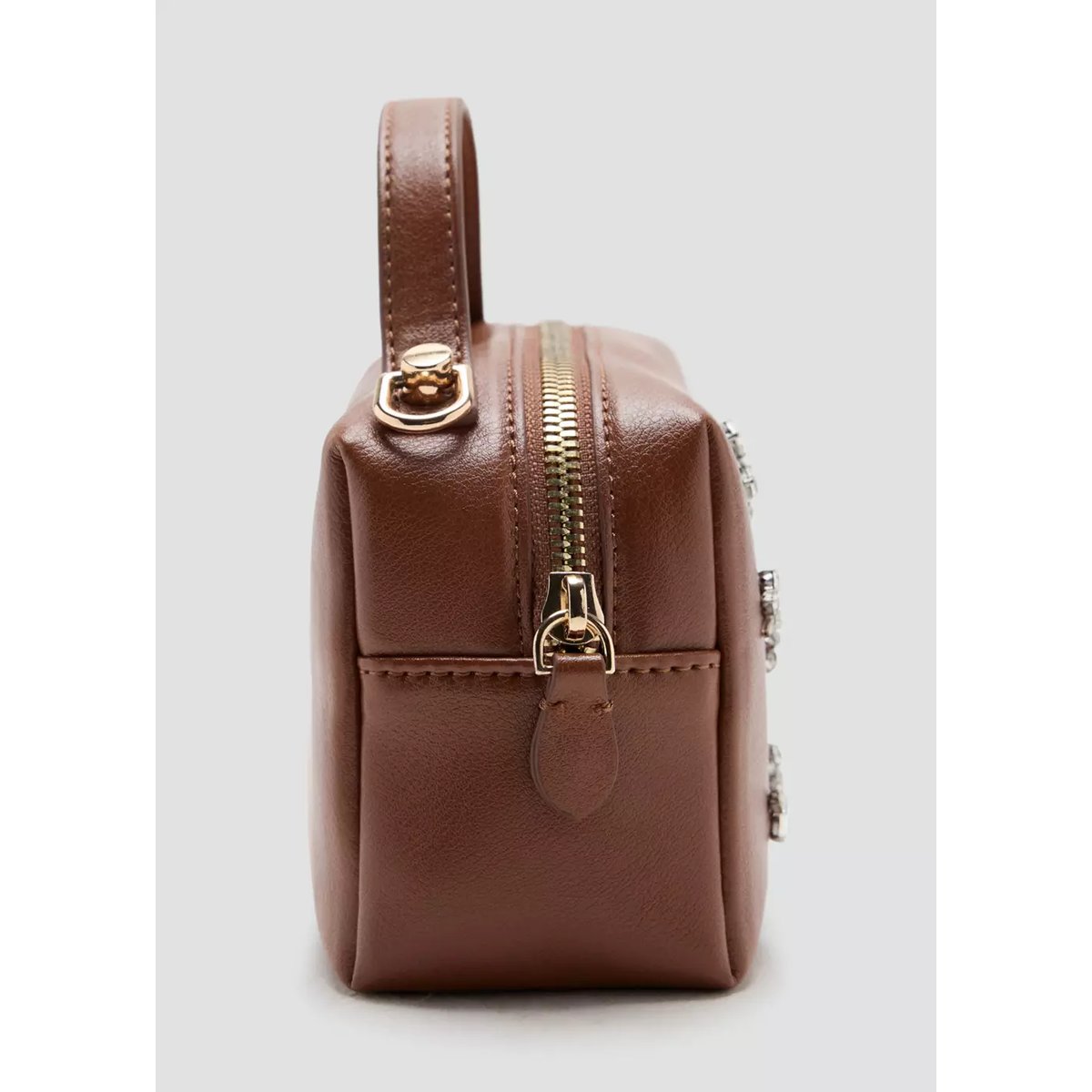 Mini sac perles marron moyen, MANGO