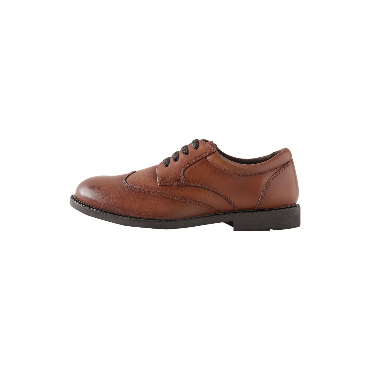 Chaussures cuir bout fleuri marron fauve, NEXT
