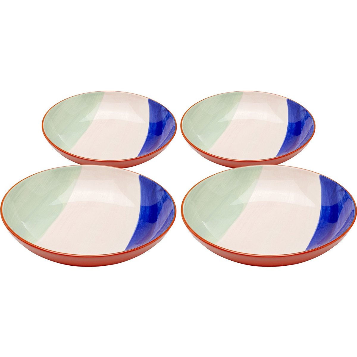 Assiettes creuses Capri 20cm set de 4 couleur unique, KARE DESIGN