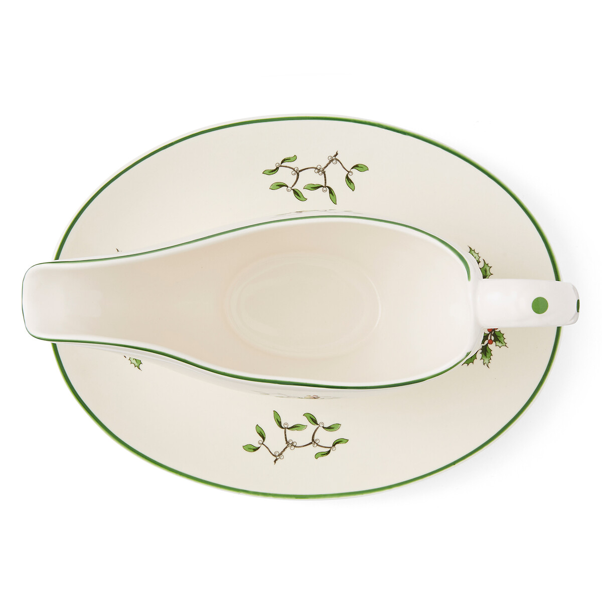 Christmas Tree Gravy Boat & Stand white, SPODE