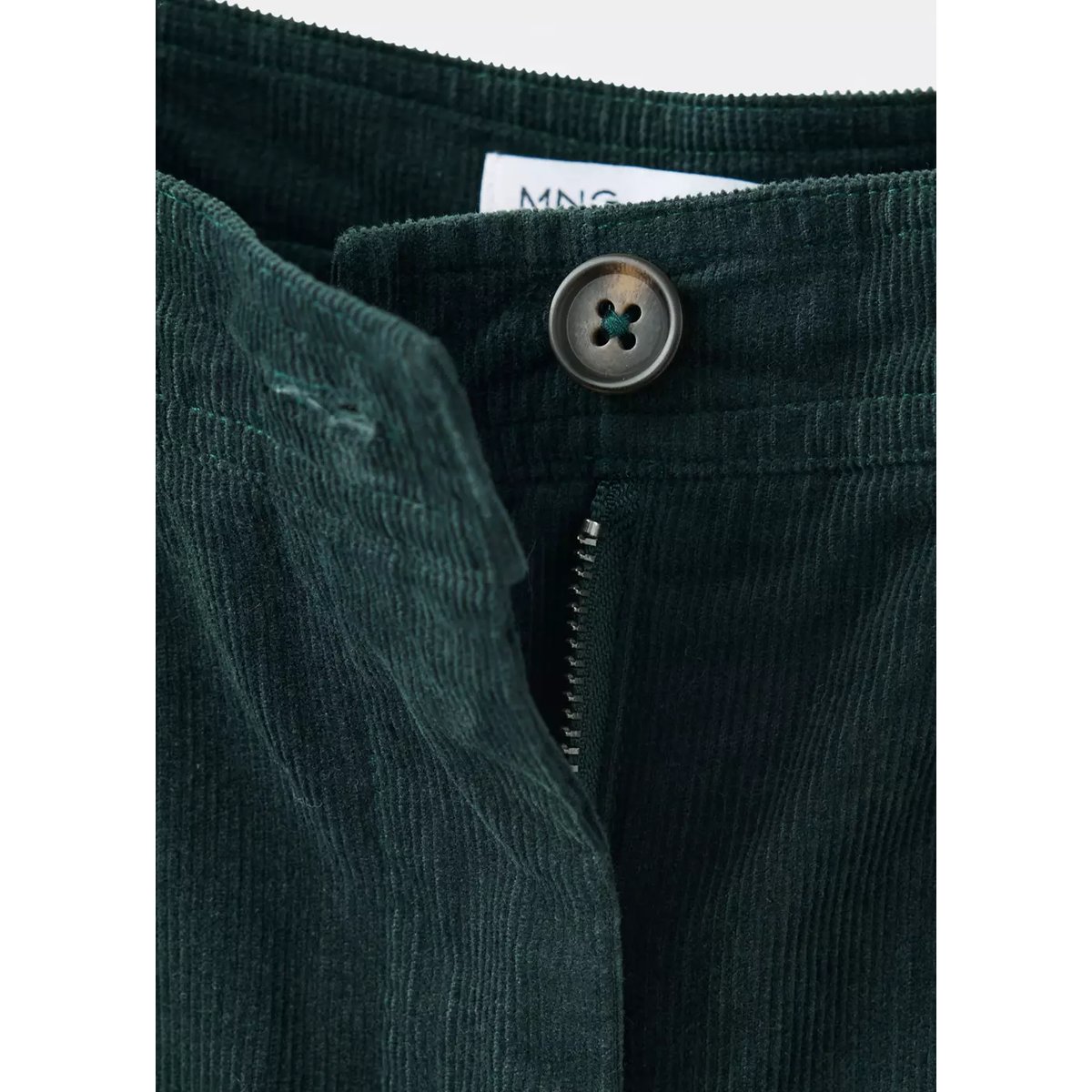 Pantalon droit en velours côtelé vert foncé, MANGO KIDS