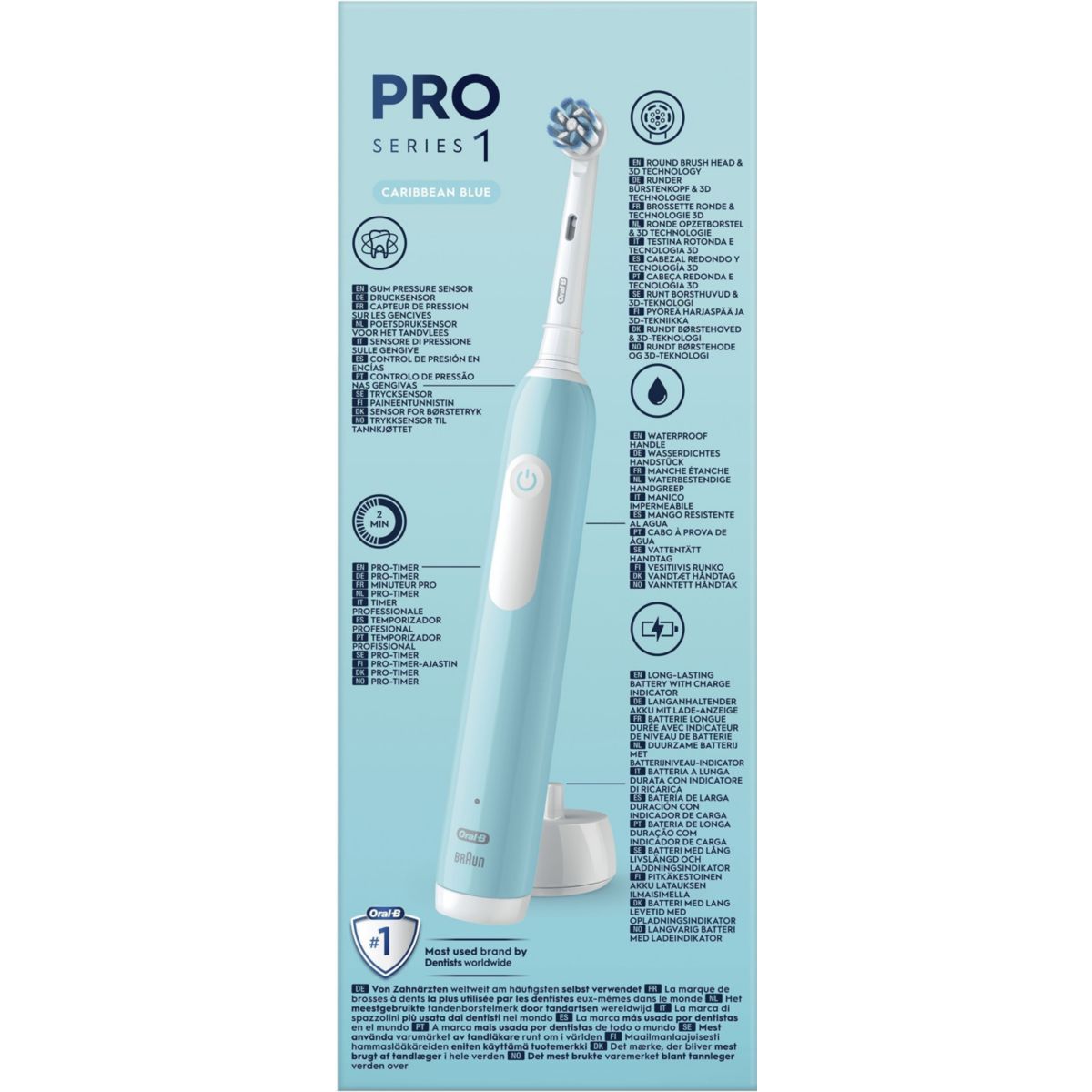 Brosse à dents électrique Pro 1 Bleue Sensitive Clean couleur unique, ORAL B