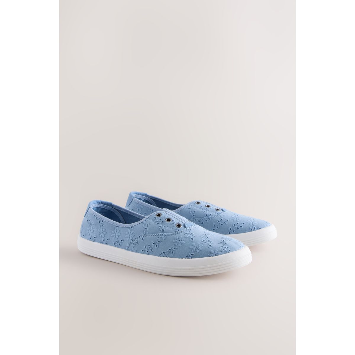 Baskets sans lacets en toile bleu, NEXT