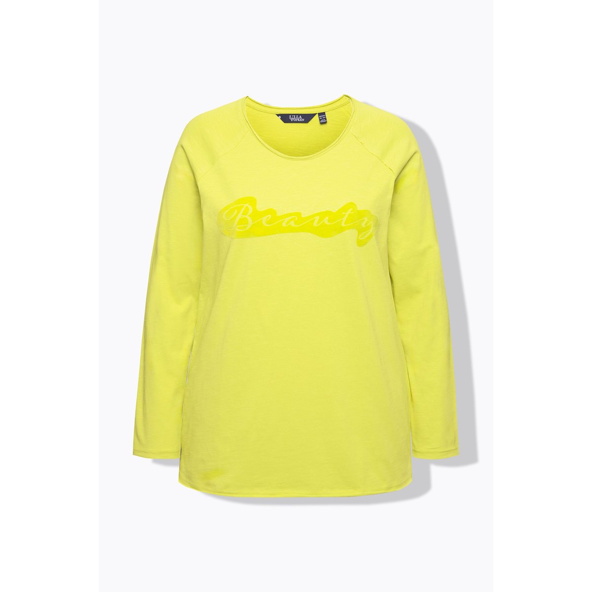 T-shirt évasé à manches longues et col rond vert clair, ULLA POPKEN