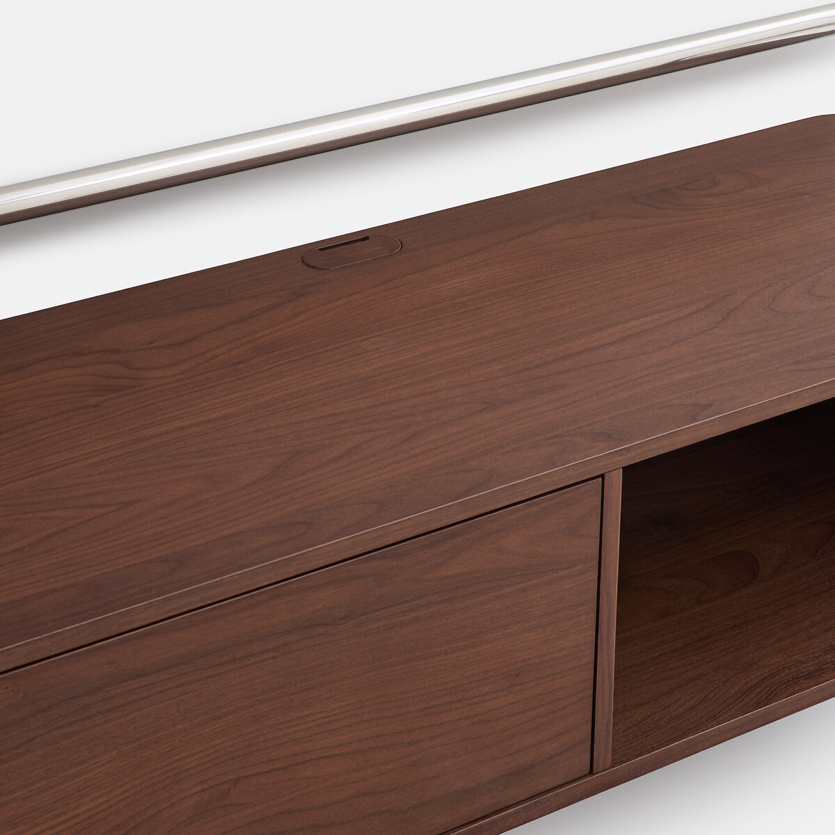 Meuble TV caisson 1 porte, largeur 120 cm, GIORGIO coloris noyer/chrome, LA REDOUTE INTERIEURS