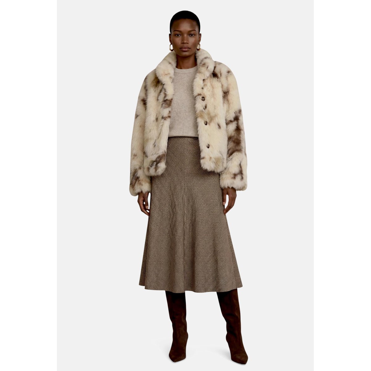 Veste en peluche cream/brown, ZERO