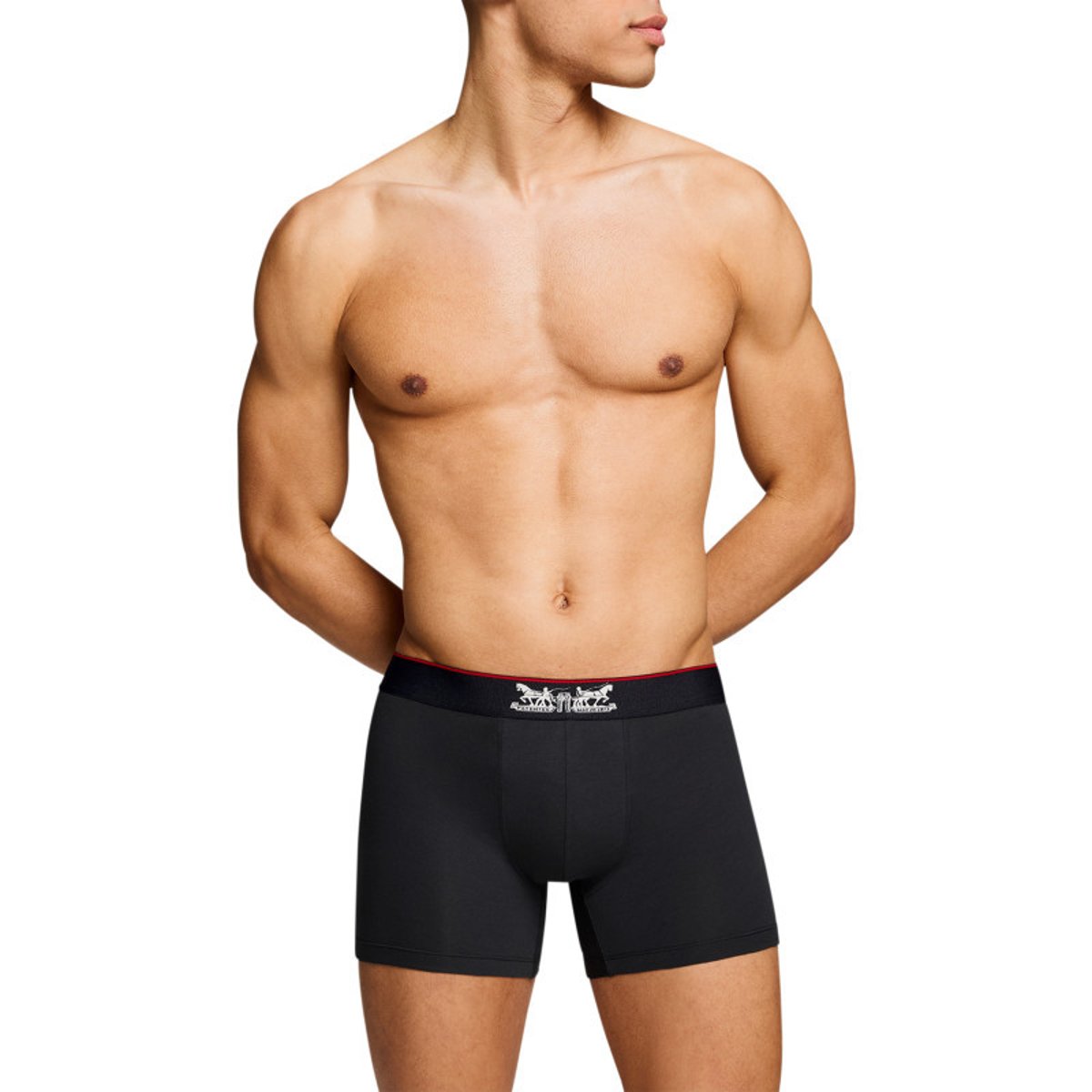 Lot de 3 boxers courts gris et noir en coton avec ceinture élastiquée gris et noir, LEVI'S