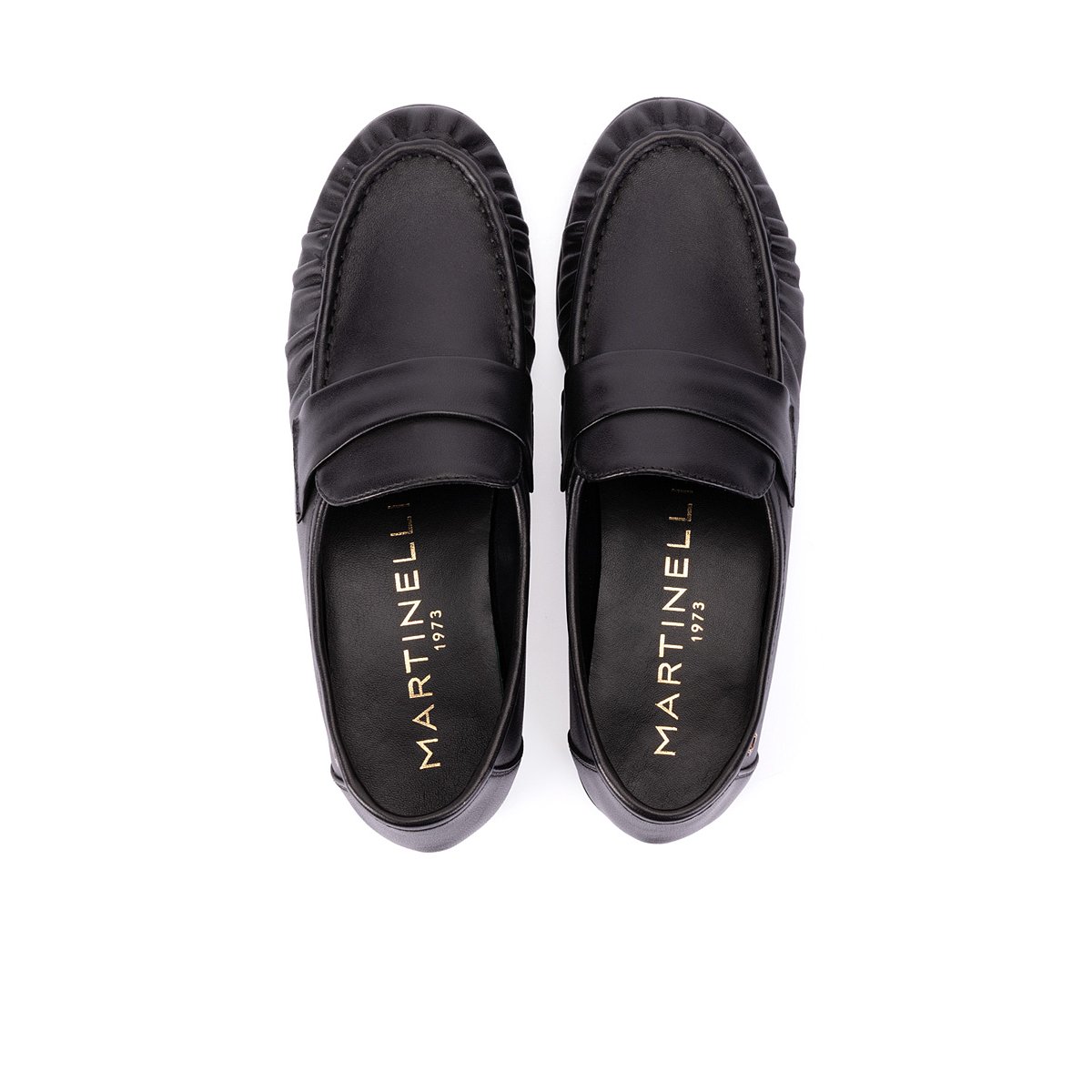 Mocassins cuir Baracchini black, MARTINELLI