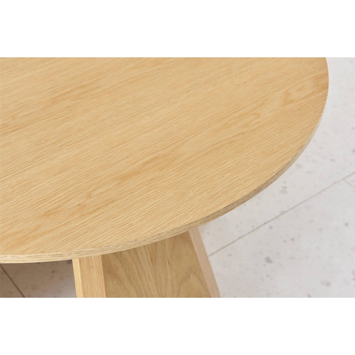Table basse ronde placage chêne AFFITLY chêne naturel, RECOLLECTION