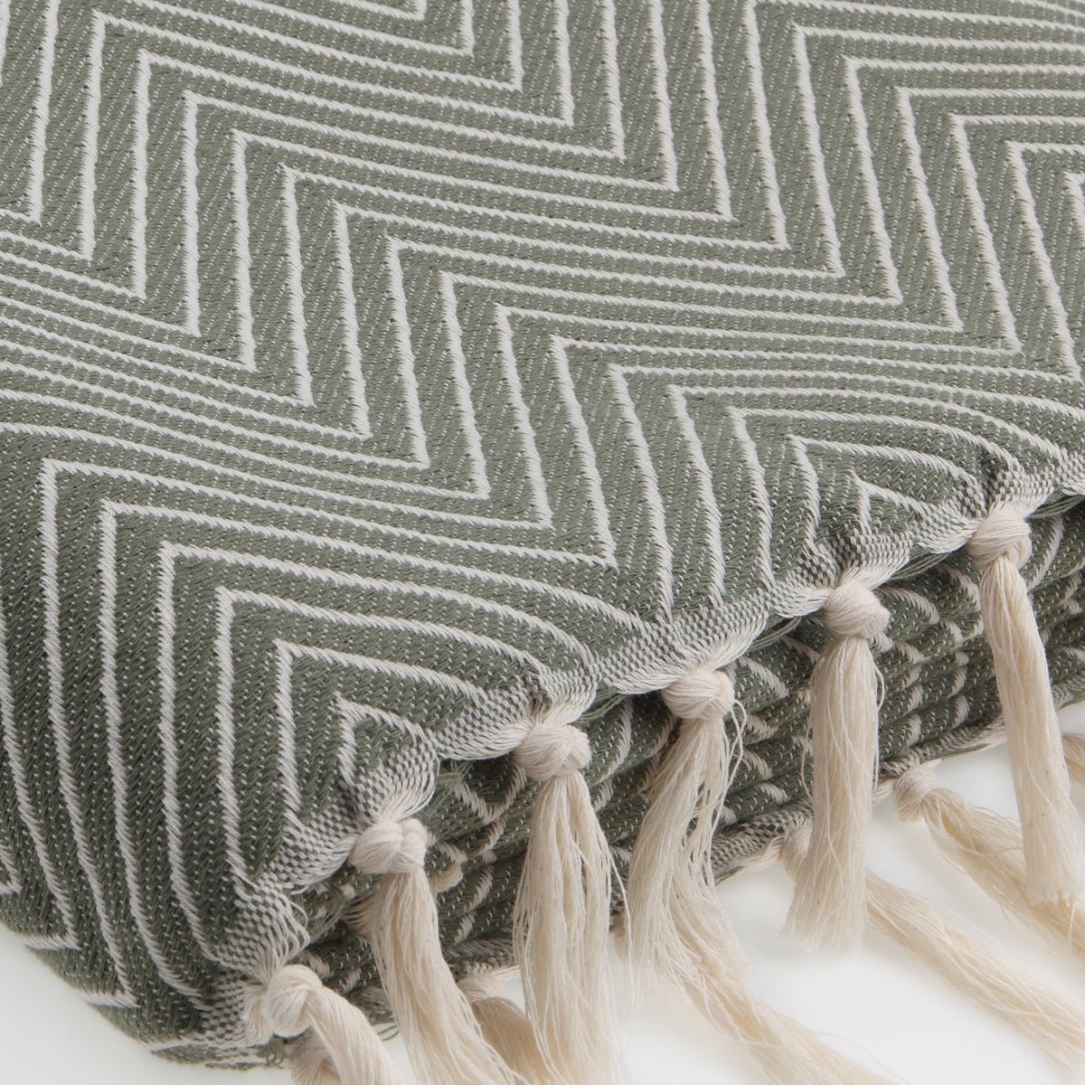 Plaid coton AMSTERDAM vert olive, FEBRONIE