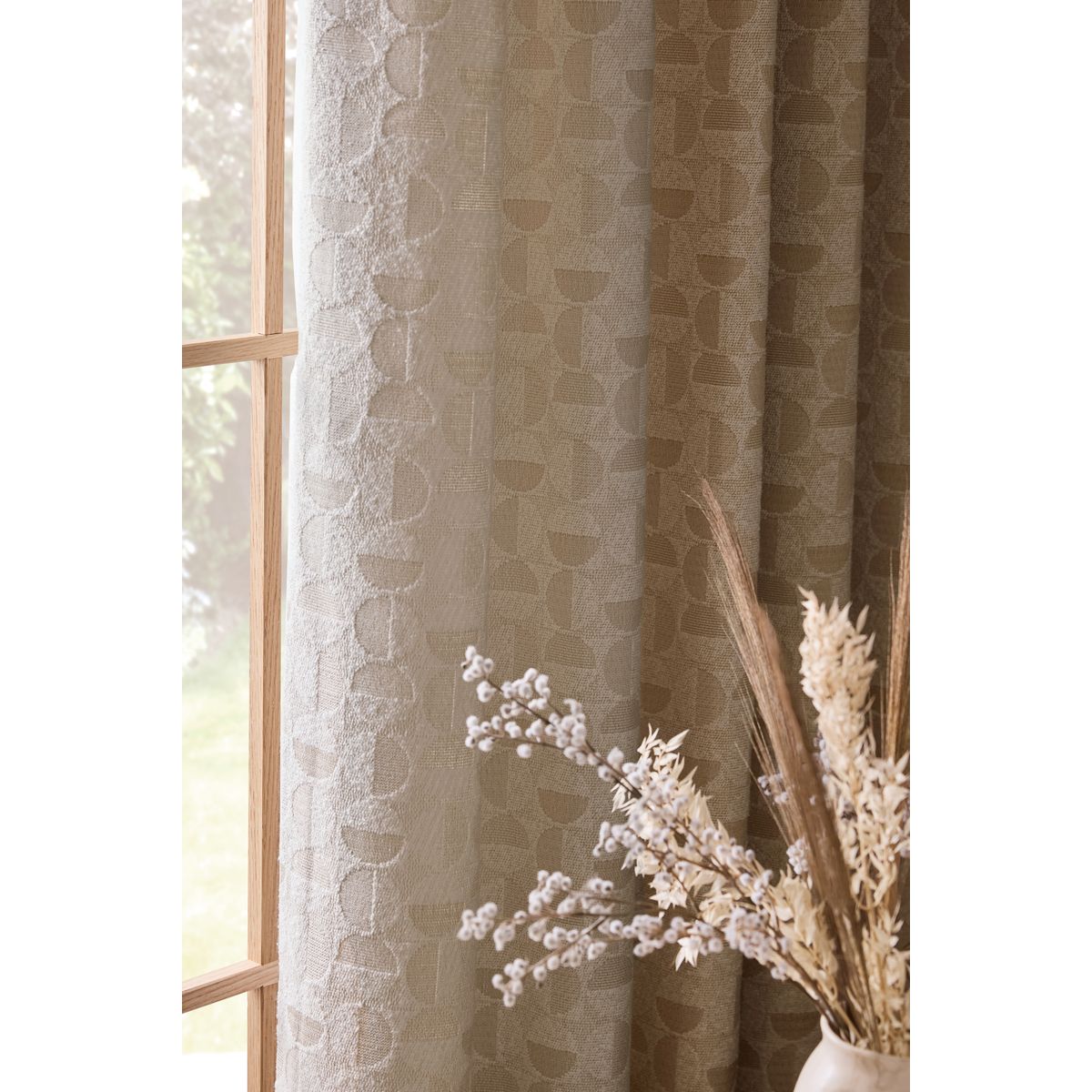 Rideaux confortables à œillets en jacquard naturel, NEXT