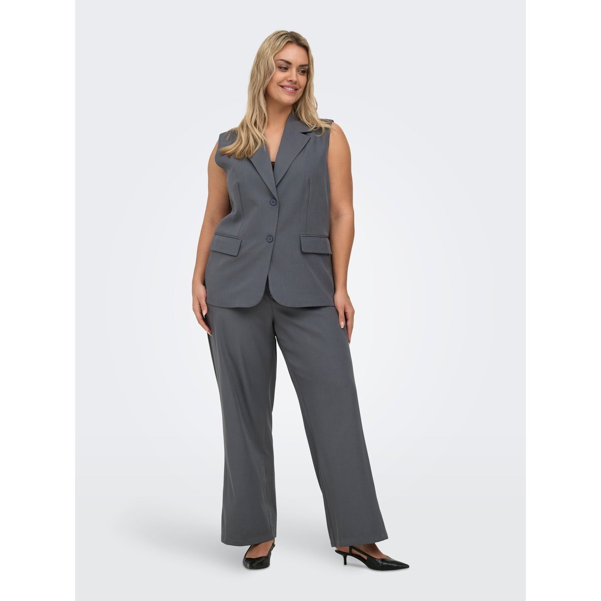 Pantalon De Tailleur medium grey melange, ONLY CARMAKOMA