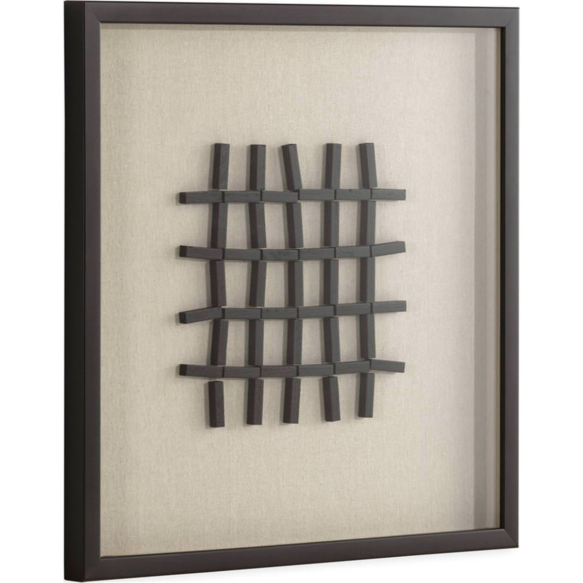 Tableau mural abstrait en bois et verre brun et crème, RECOLLECTION