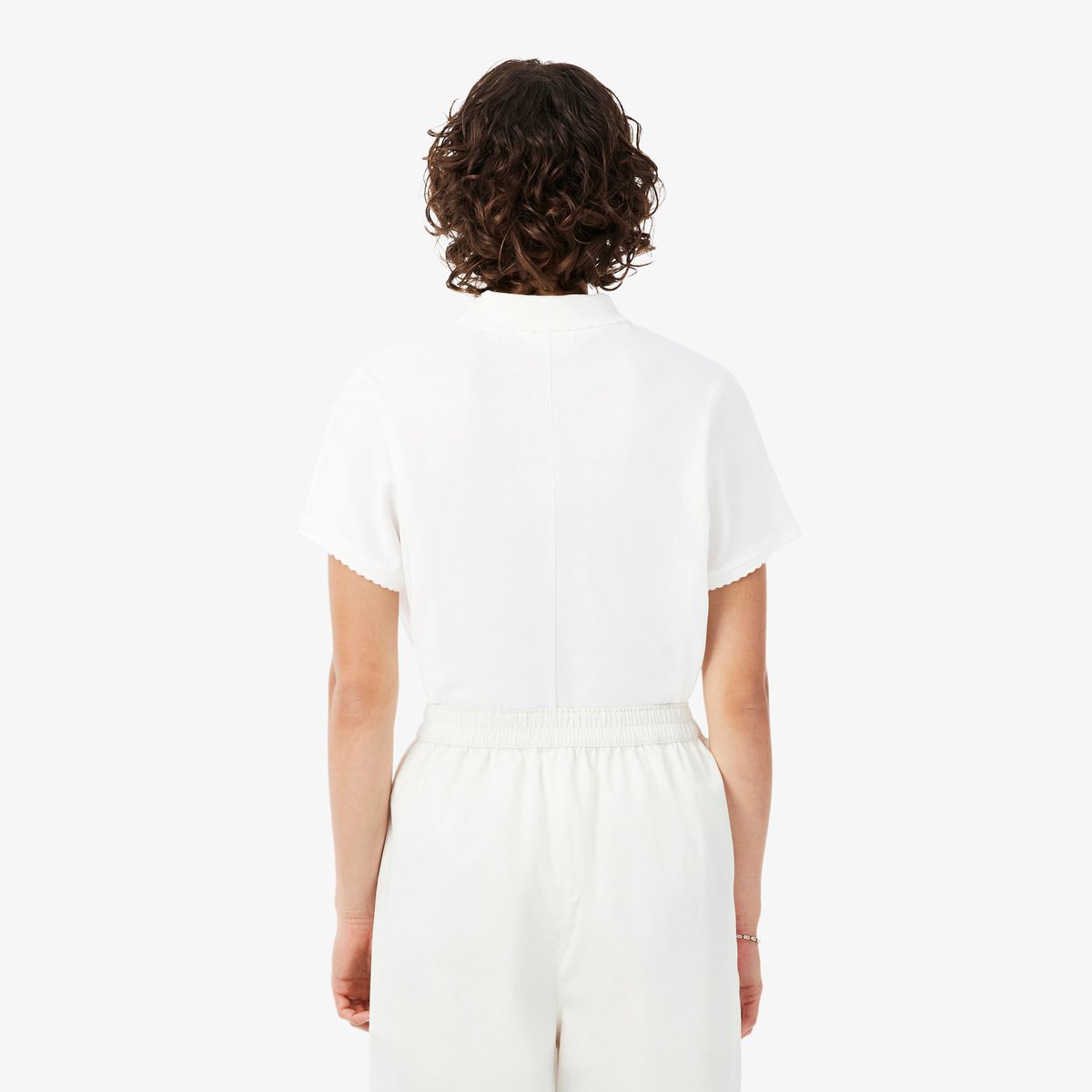 Polo Piqué fluide festonné relaxed fit blanc-70v, LACOSTE