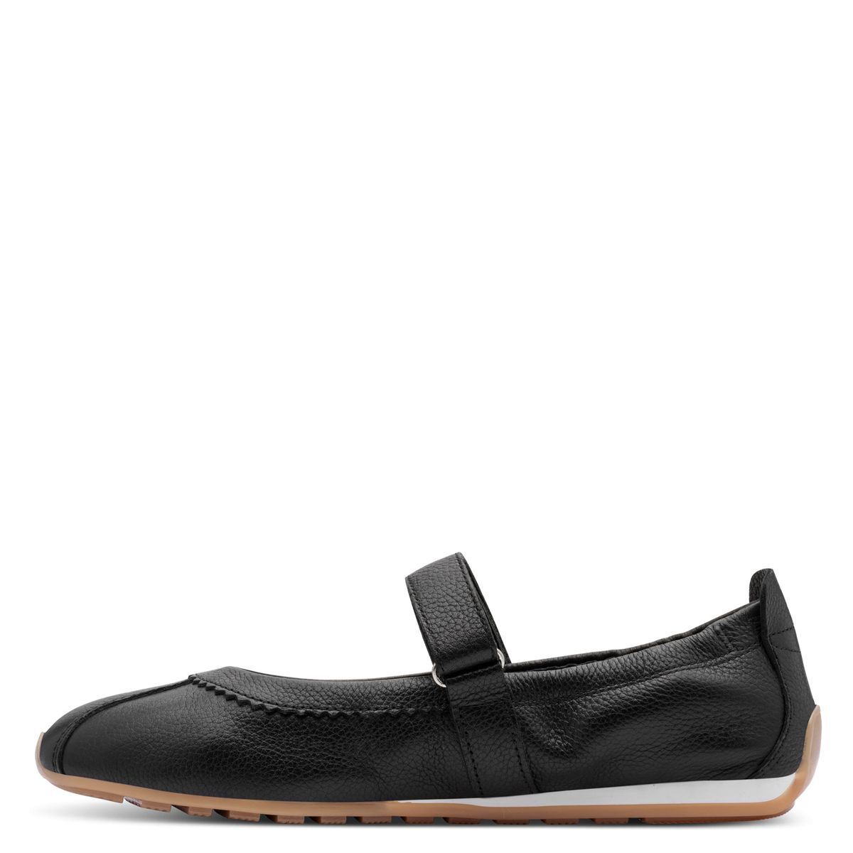 Ballerine en cuir noir, TAMARIS