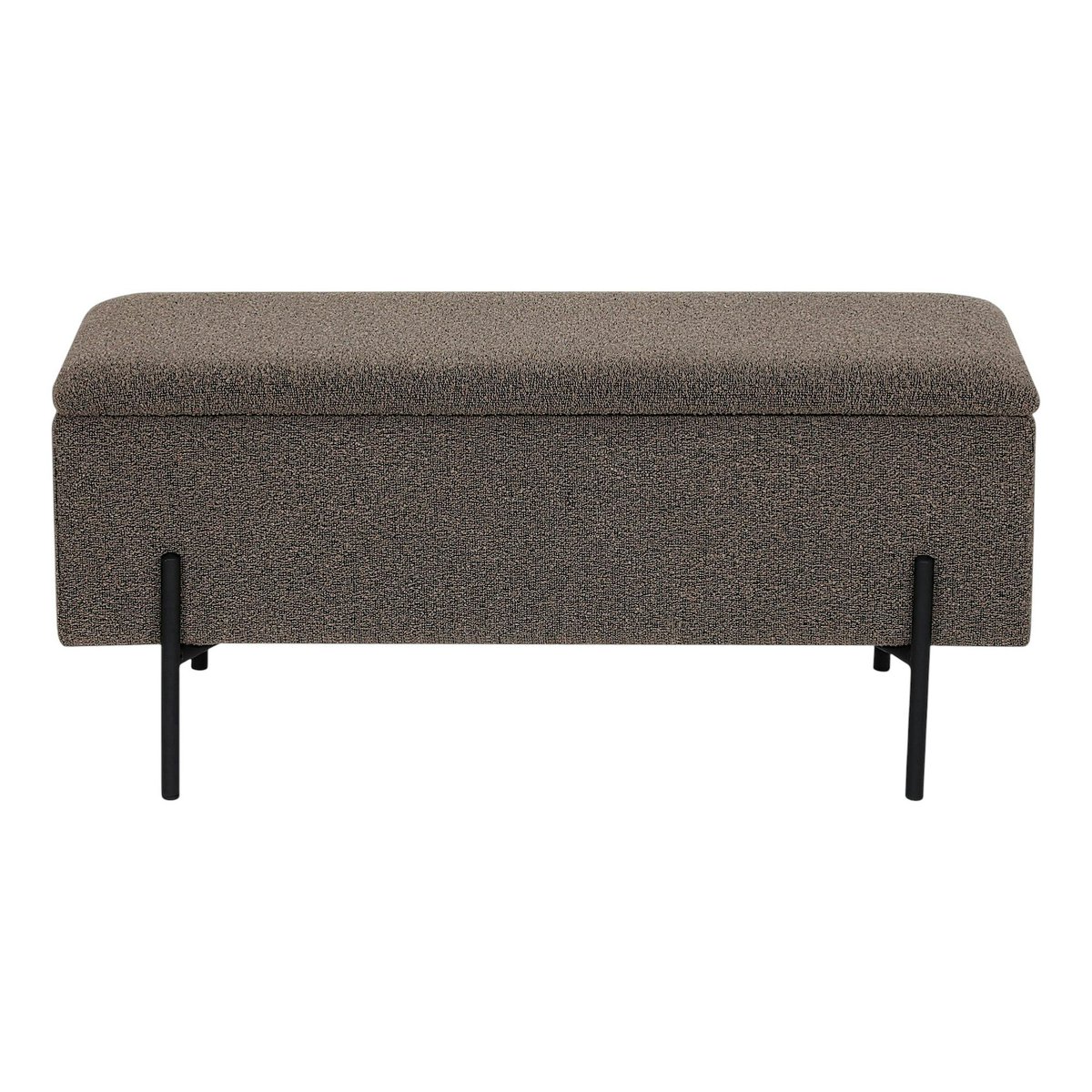 Banc coffre en bouclette marron 95 cm BERLIN marron, PIER IMPORT