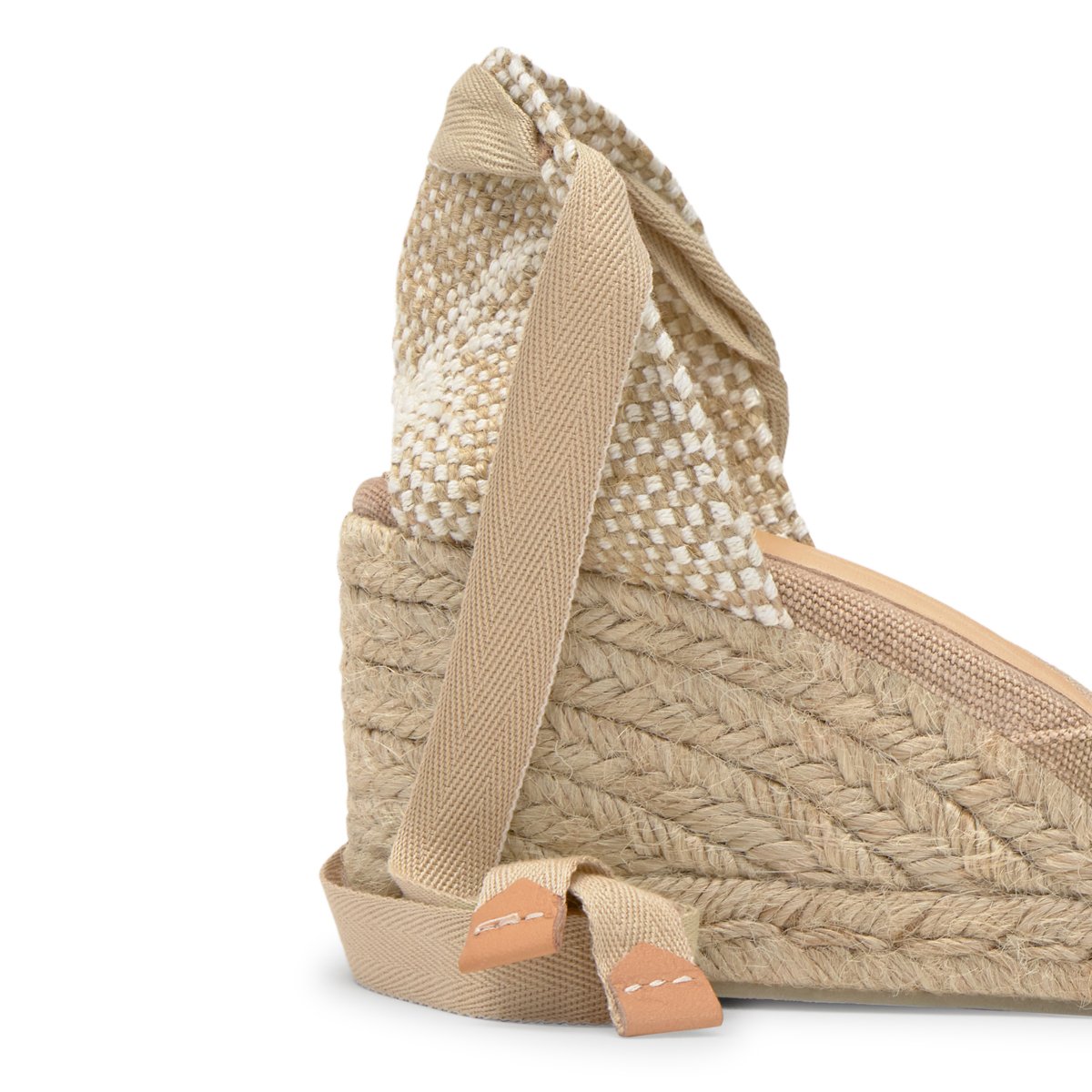 Espadrilles compensées à lacets avec plateforme tressée CARINA PLATFORM sable, CASTANER