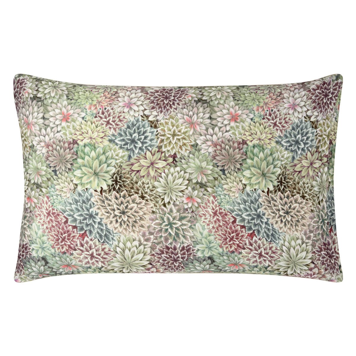 Taie d'oreiller imprimée en satin de coton, MADHYA vert, DESIGNERS GUILD