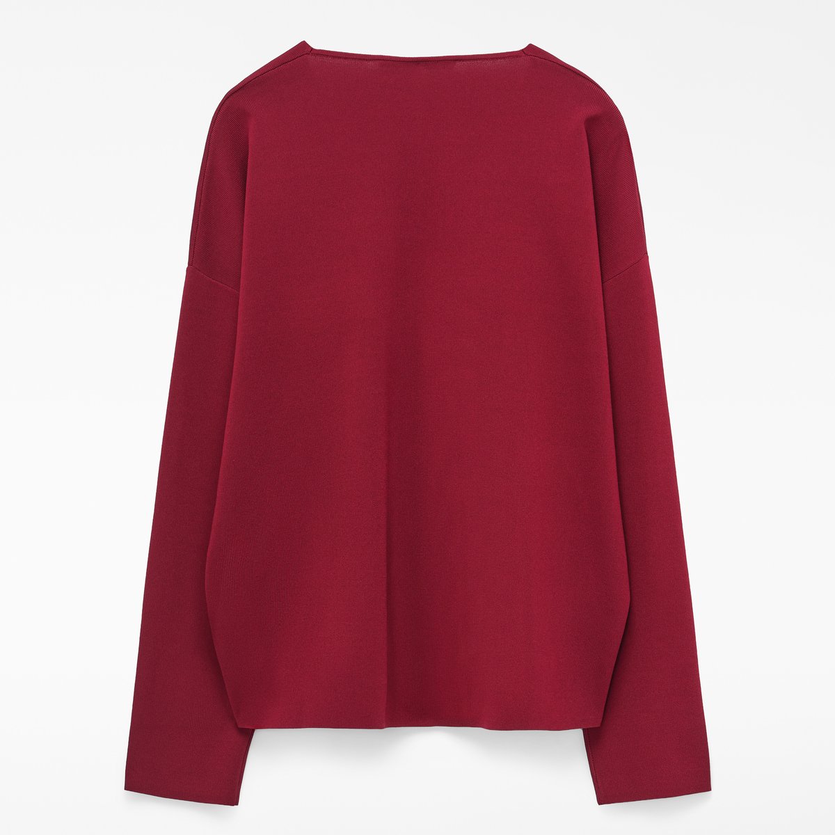 Pull à col en V et manches longues rouge, ADOLFO DOMINGUEZ