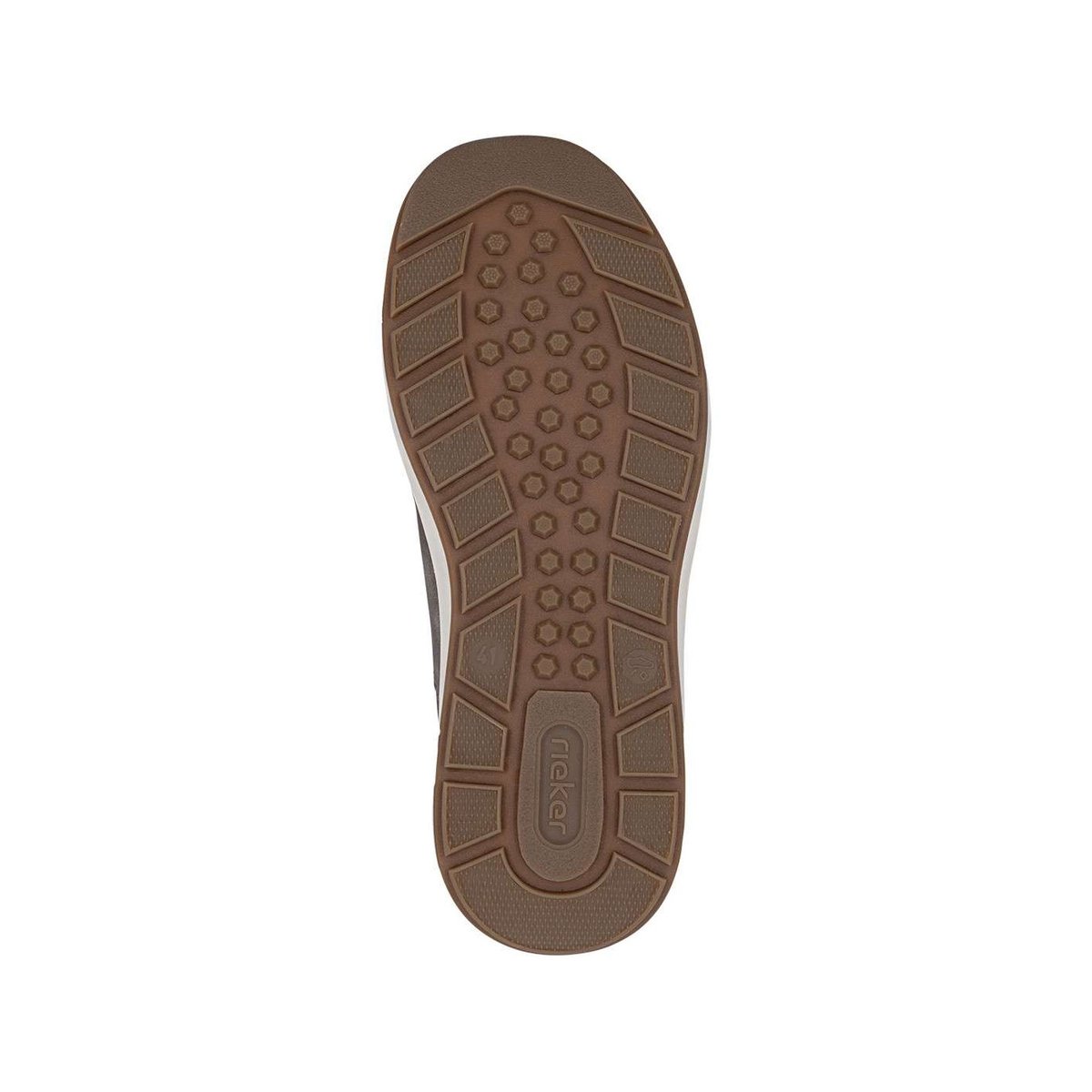 Baskets running bleu marine à talon plat et à lacets plats avec un zip beige, RIEKER