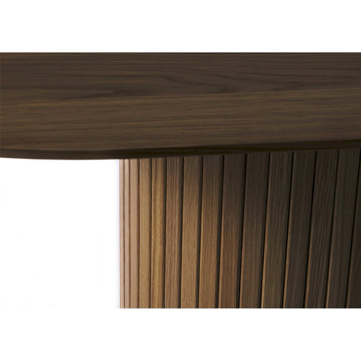 Table ovale à pied central GATIVEL bois foncé, RECOLLECTION