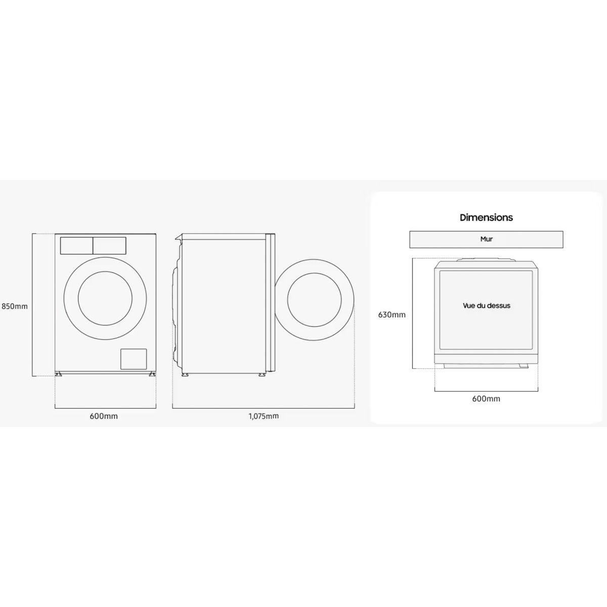 Lave linge hublot WF90H09C4ST2 couleur unique, SAMSUNG