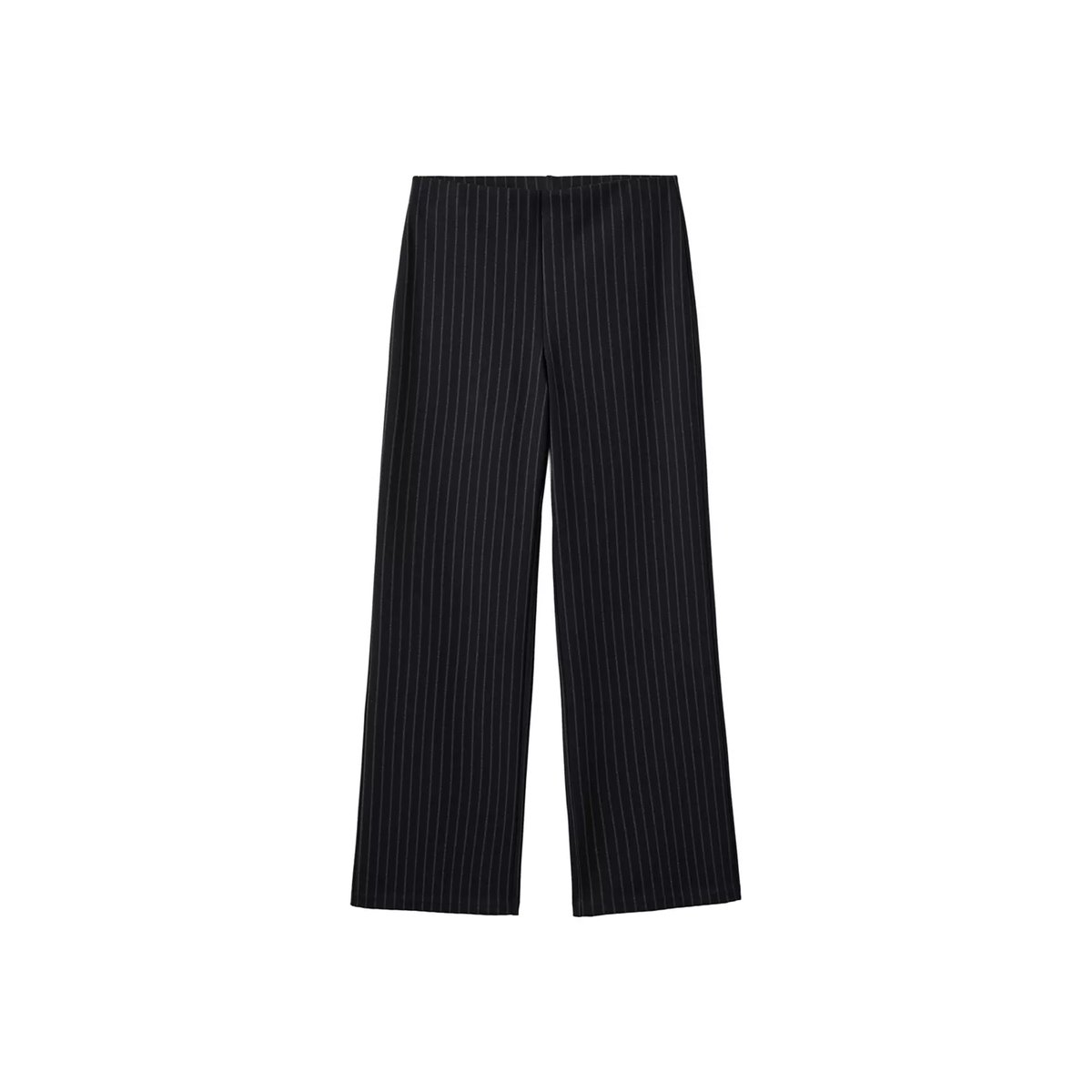 Pantalon droit fines rayures bleu marine, MANGO