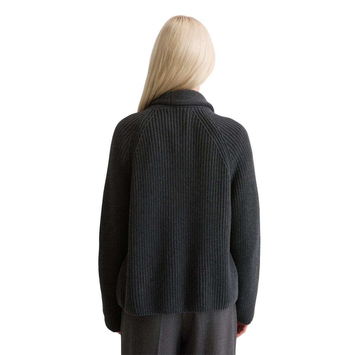 DfC Cardigan regular en coton organique lourd gris fonce, MARC O'POLO