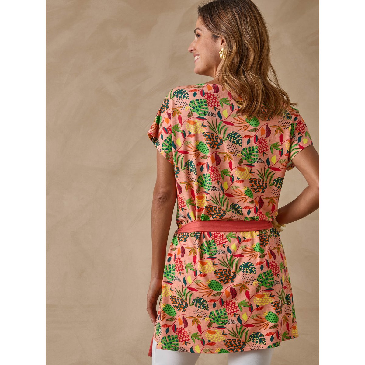 Tunique maille extensible imprimé rose, DAXON