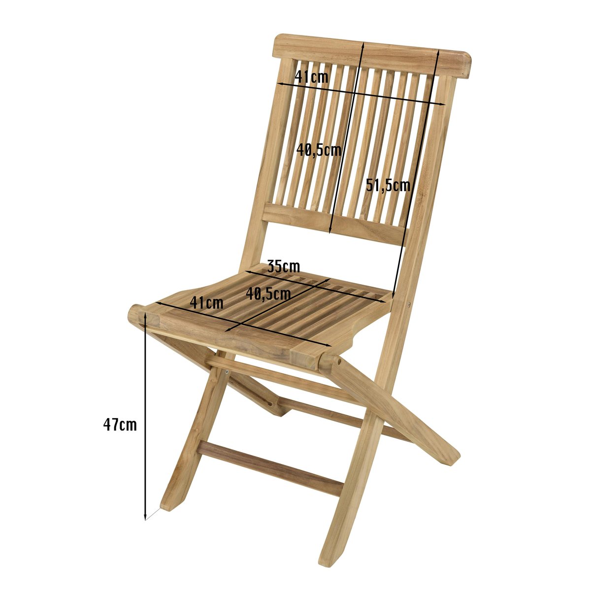 Salon de jardin teck brut table pieds en croix 180/240 + 6 chaises bord droit SUMMER bois naturel, PIER IMPORT