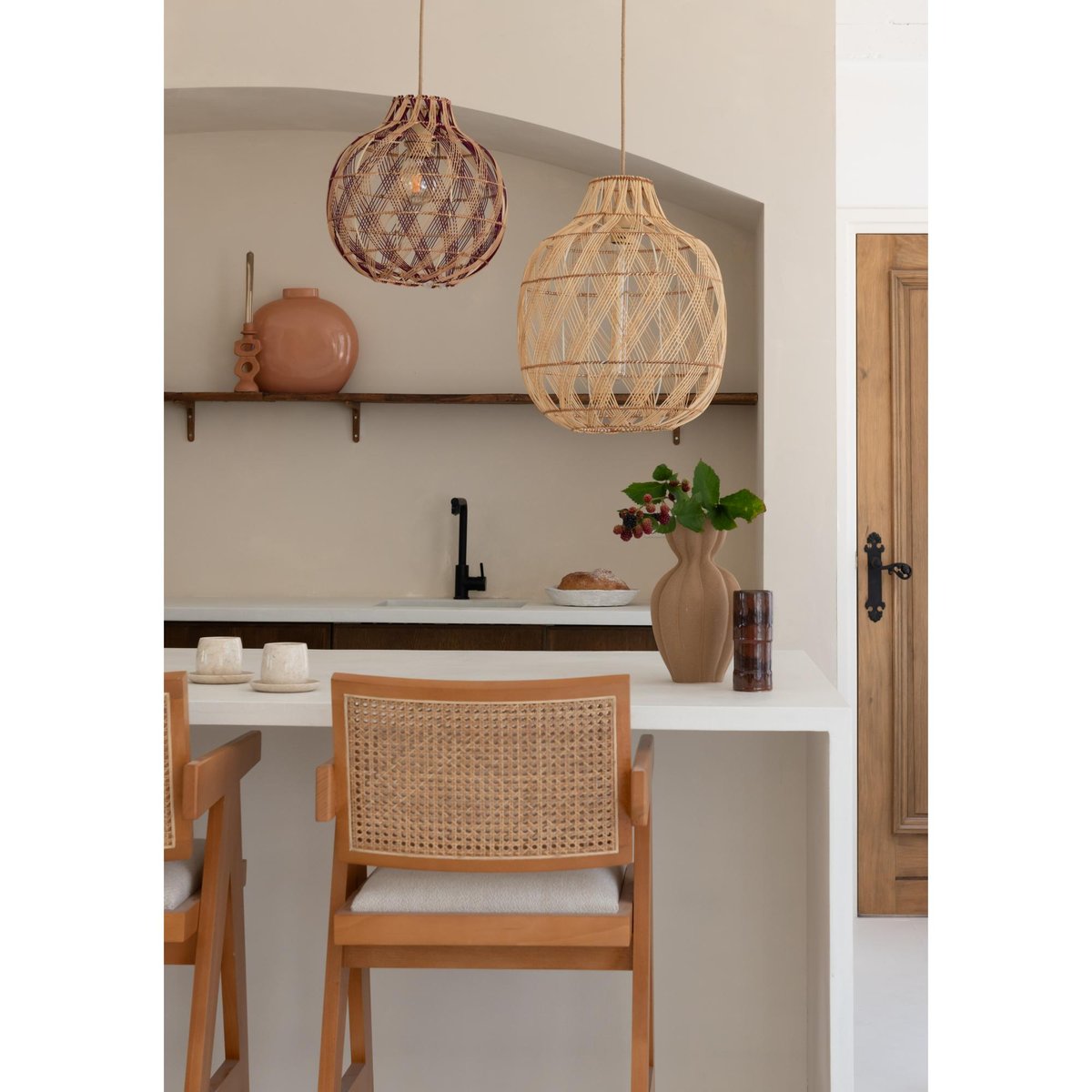 Lampe Suspendue Bambou MENDOZA marron, GOOD & MOJO