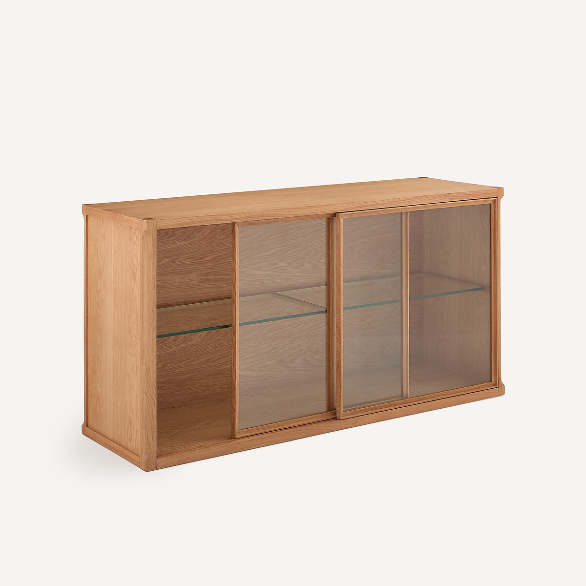 Aparador de vitrina, roble y chapa de madera, IÉNA, diseño de Emmanuel Gallina roble natural, AM.PM X EMMANUEL GALLINA