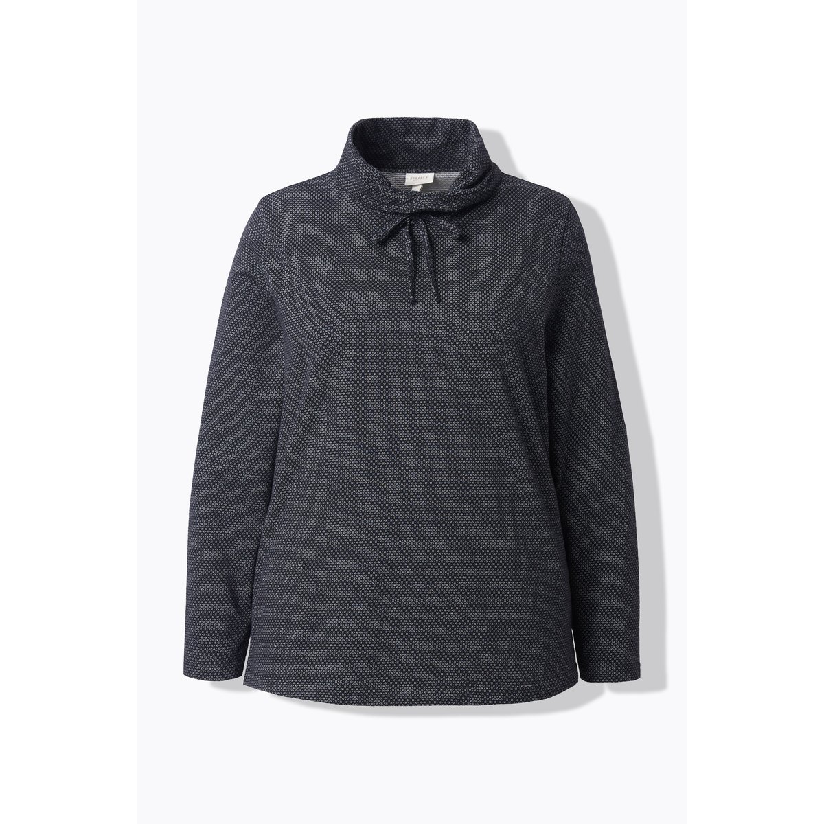 Sweat-shirt à col montant et manches longues noir, ULLA POPKEN