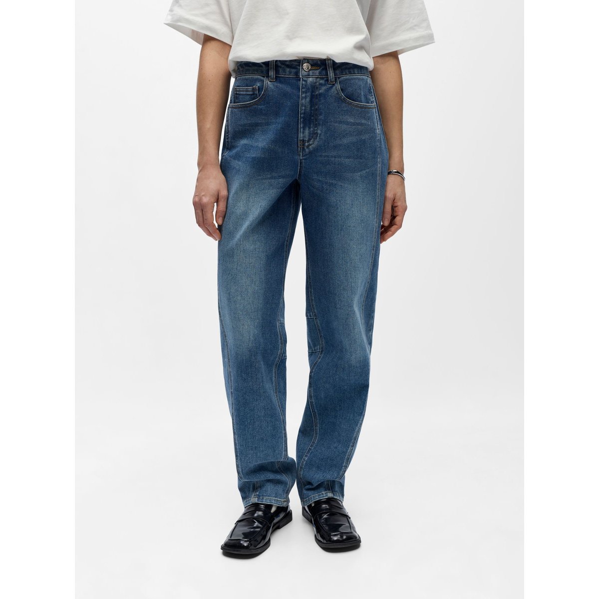 Jeans Barrel medium blue denim, OBJECT