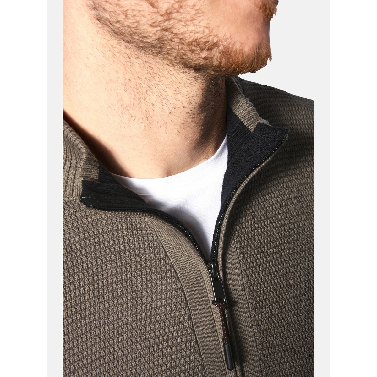 Gilet en maille THORSKARVAR marron, JAN VANDERSTORM