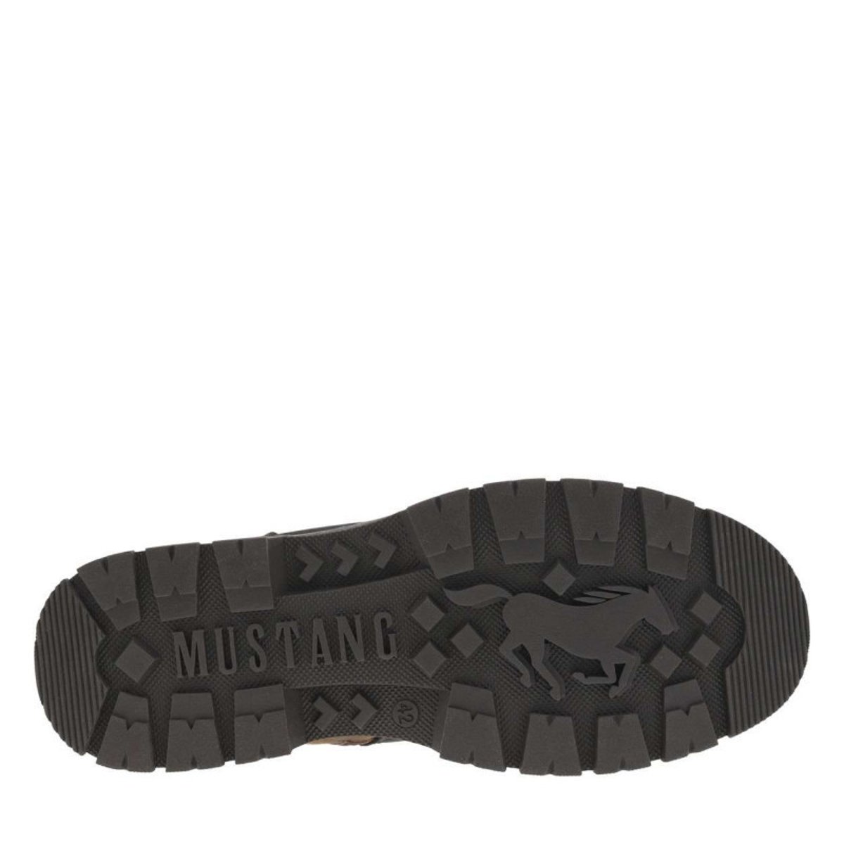 Bottines cognac à talon plat avec un logo imprimé sur le côté cognac, MUSTANG