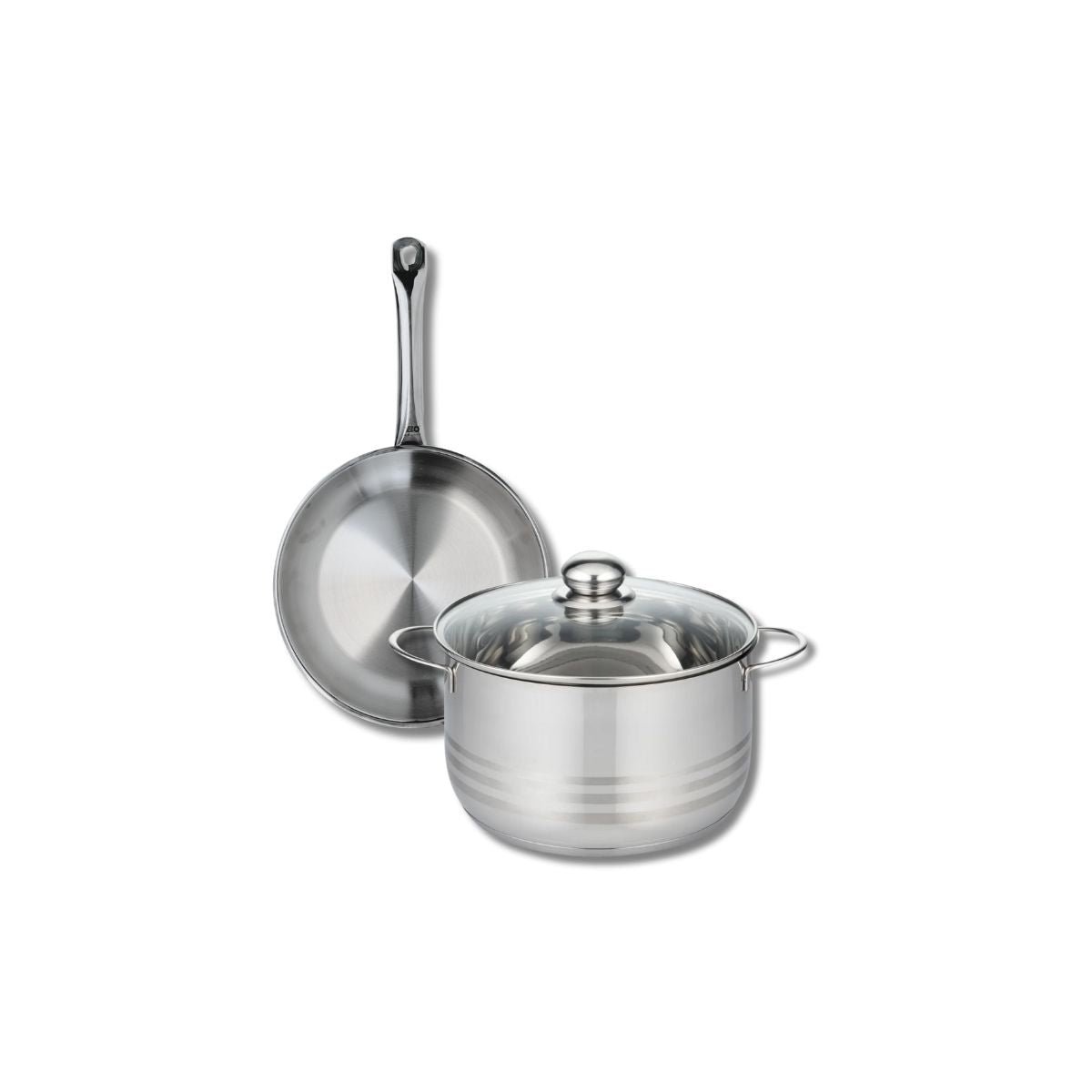 Batterie de cuisine 1 poêle 24cm + 1 faitout 24cm PROFI BRILLANT gris, ELO