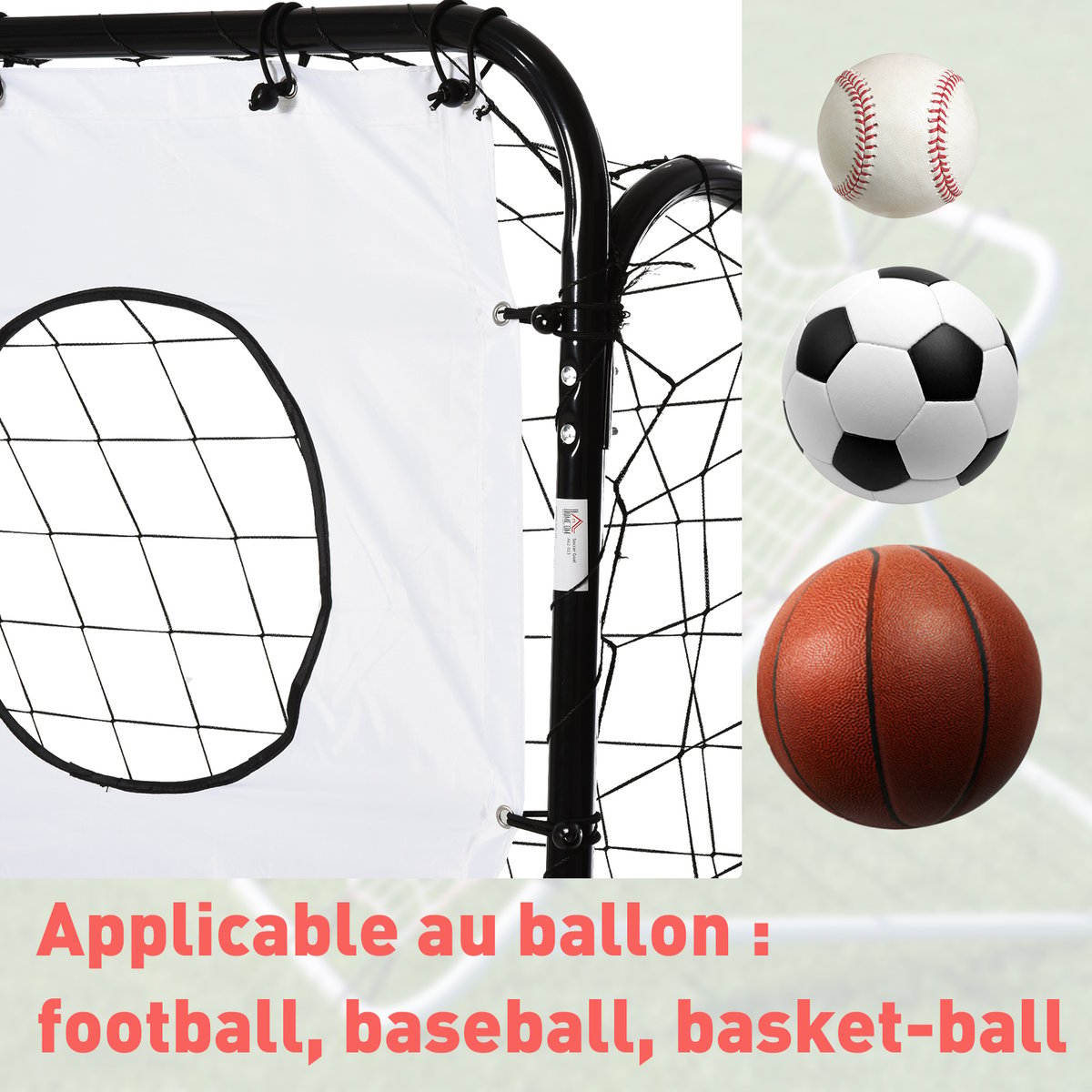 But de football Métal Blanc blanc, HOMCOM