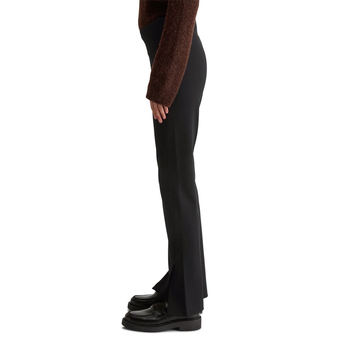 Pantalon en jersey regular avec une large ceinture noir, MARC O'POLO