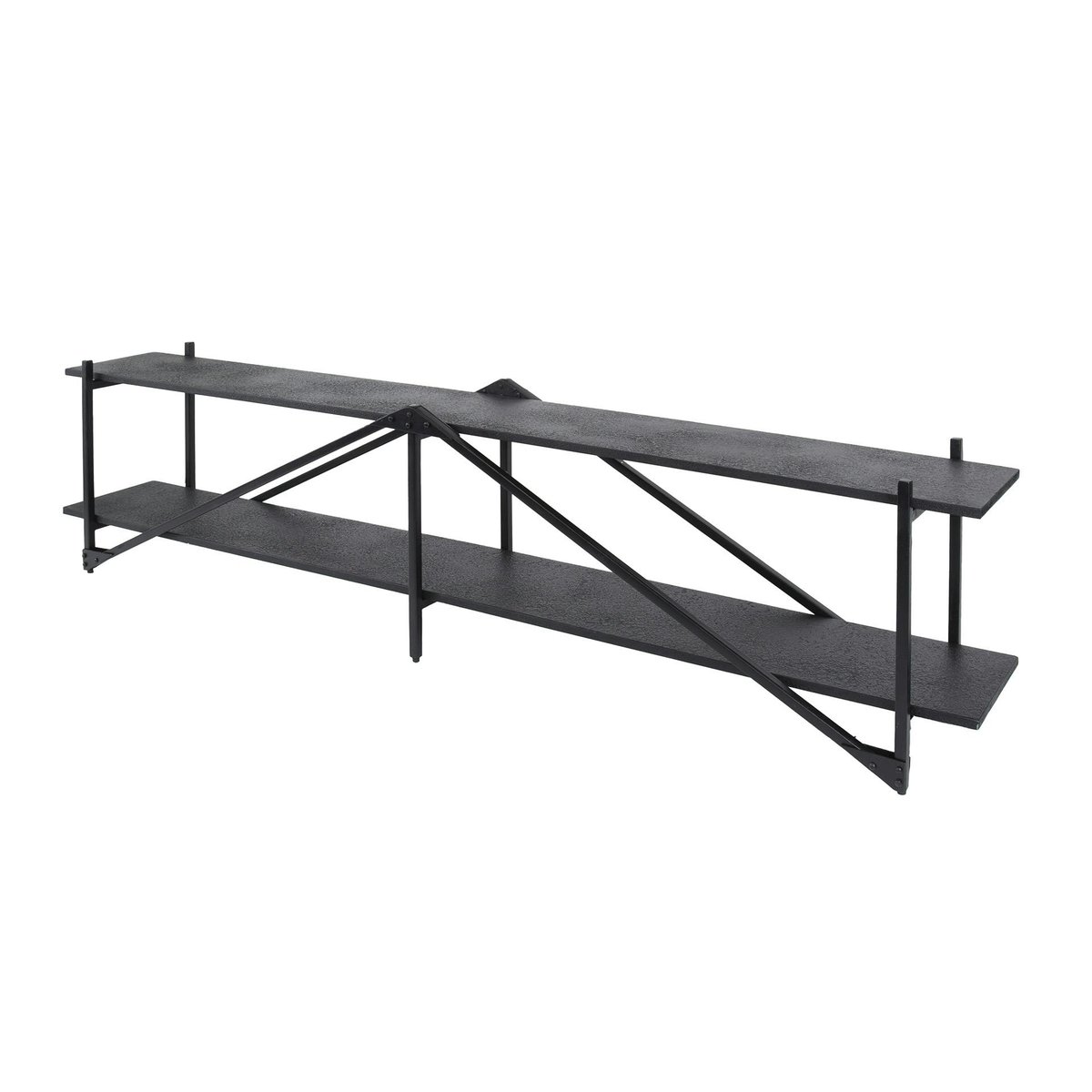 Banc tv moderne 2 niveaux 220 cm RALF anthracite, PIER IMPORT