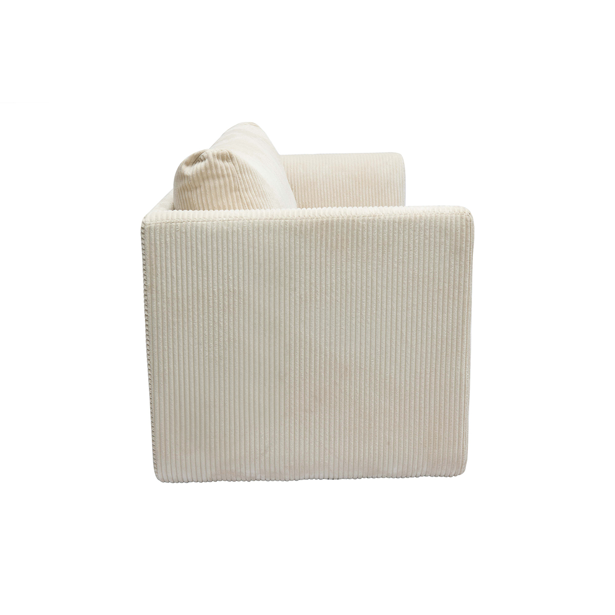Canapé convertible 2 places en tissu velours côtelé beige LEON beige, MILIBOO