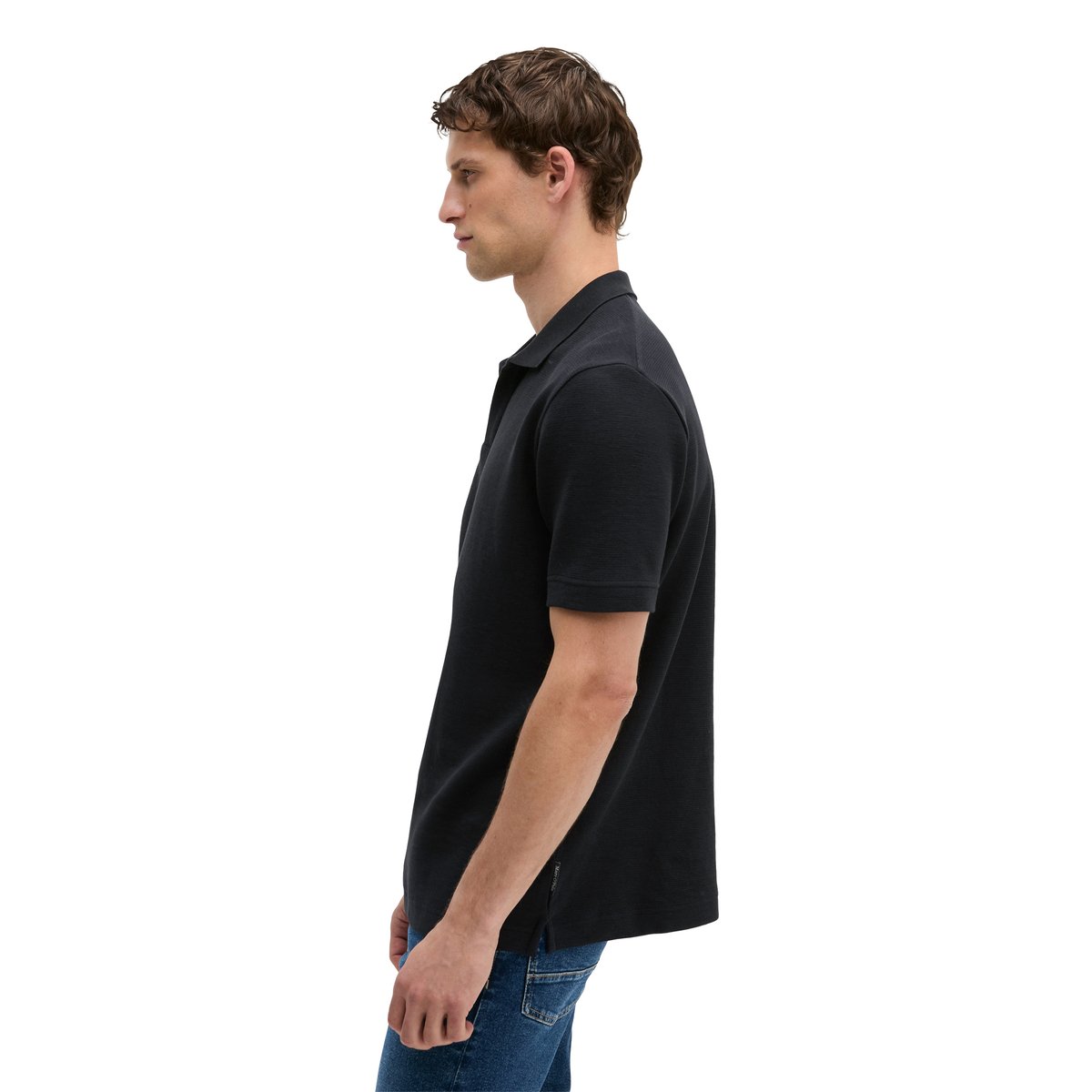 Polo coupe classique en pur coton bio noir, MARC O'POLO