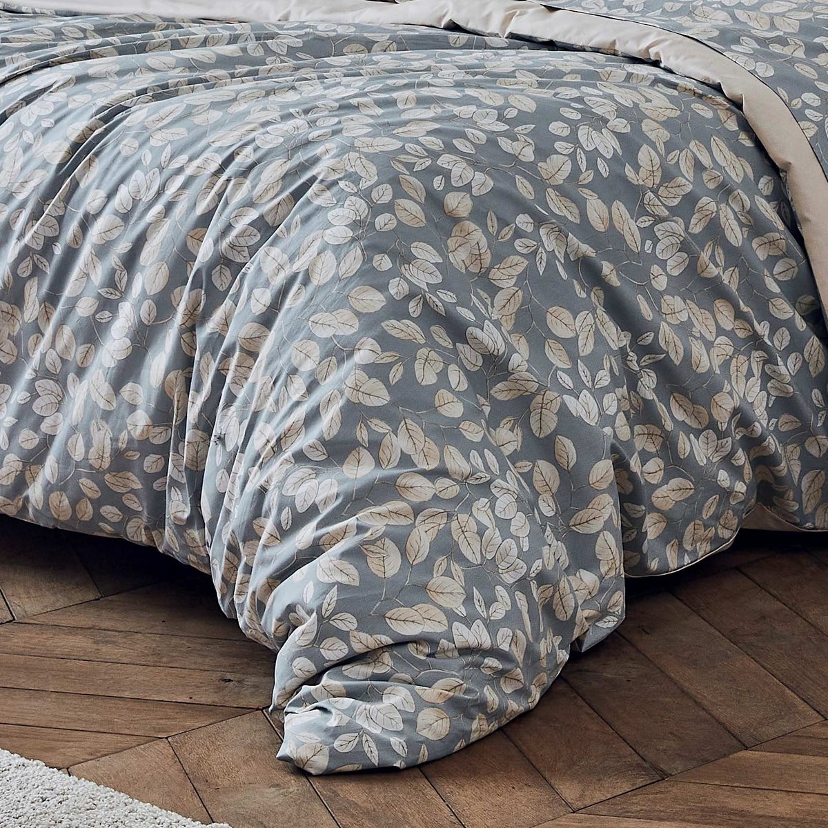Housse de couette coton percale LISON GRIS gris, TRADILINGE