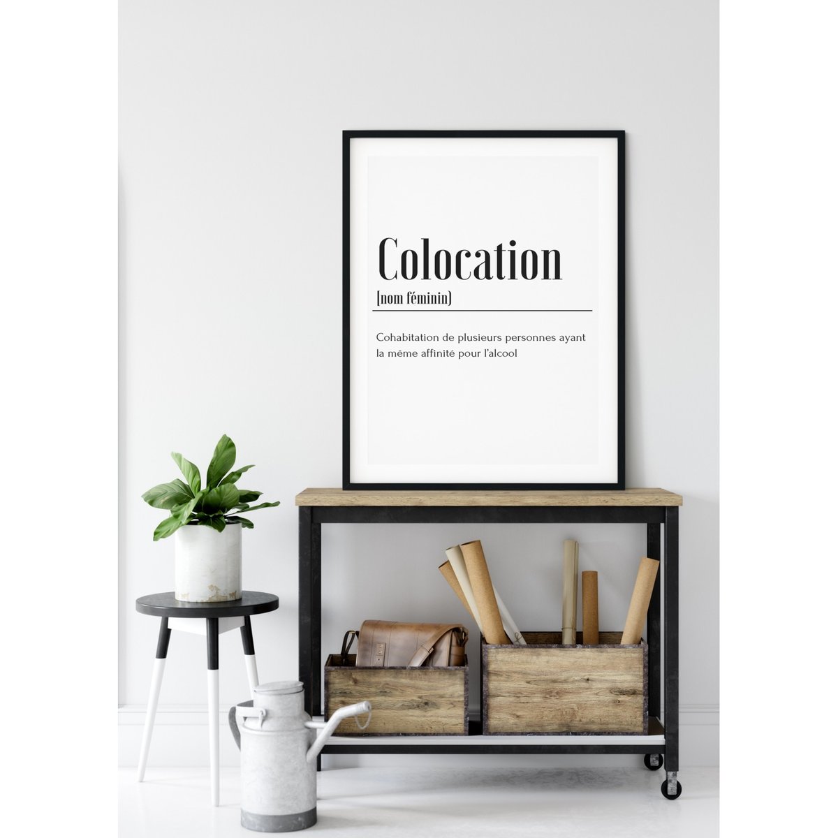 Affiche Définition Colocation blanc, L'AFFICHERIE