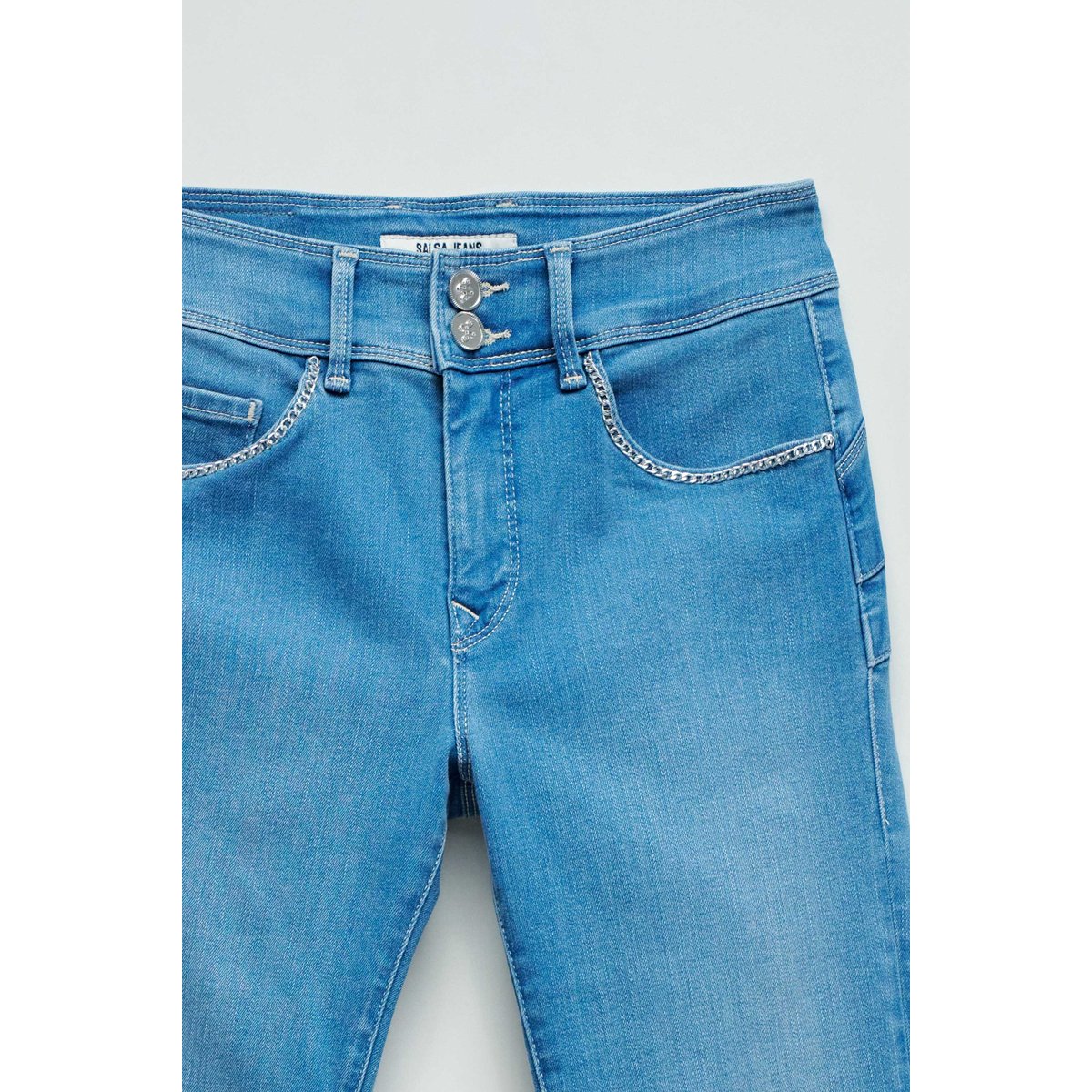 JEAN SECRET PUSH IN SLIM bleu turquoise, SALSA JEANS