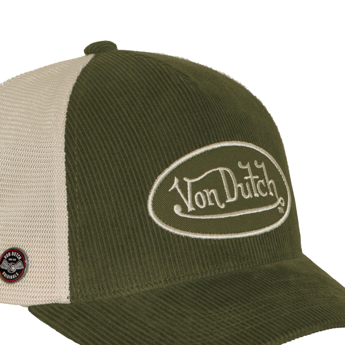 Casquette trucker LOFb vert sapin/beige, VON DUTCH