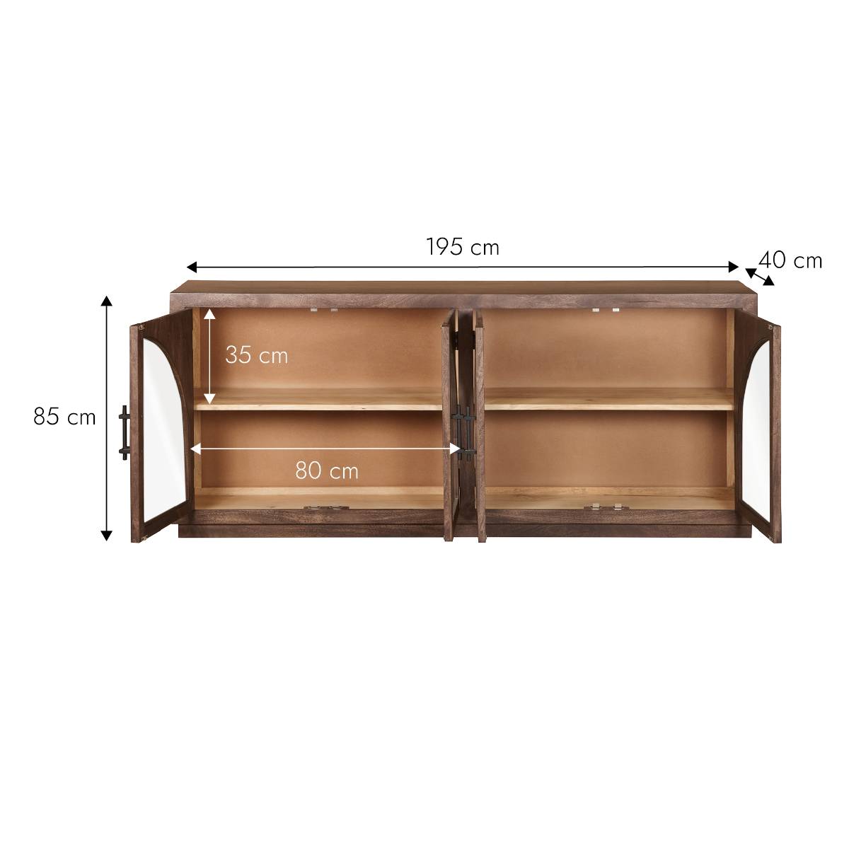Buffet en bois de manguier NOHEA bois clair, MADE IN MEUBLES