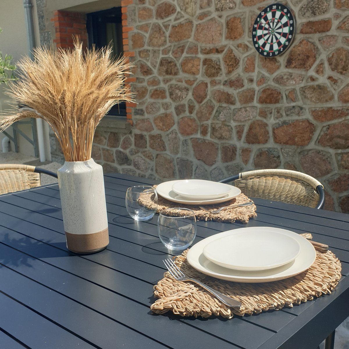 Set de table feuille en roseau naturel, SECRET DE GOURMET