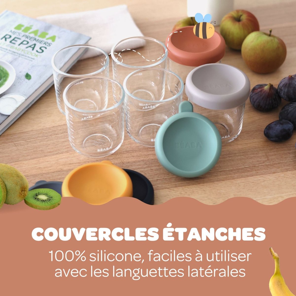 Coffret 6 portions verre mutlicolore, BEABA