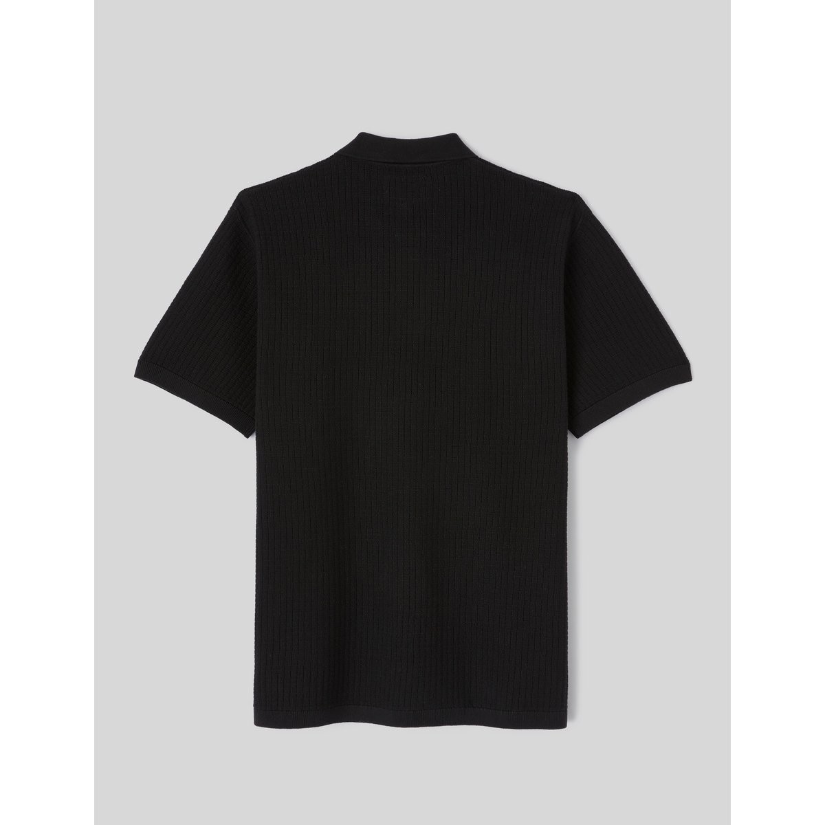 Polo maille côtelée noir, BZB
